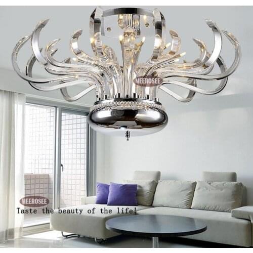 Floral Pure Crystal Chandelier Lights Luxurious Modern Hotel Lobby Chandelier Cristal Lustre with G4 Bulbs MD10205