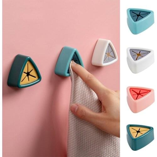 Towel Holder Hook Kitchen Bathroom Punch-free Storage Hook Adhesive Hand Towel Storage Racks Rag Dishcloth Organizer