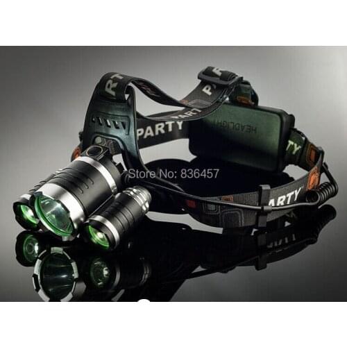 Headlamp rechargeable zoomable LED 5000 LM Headlight Headlamps Lantern Flashlight 2 x18650 4200mah Rechargeable Battery+Adopter