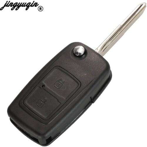 Jingyuqin 10pcs For Chery A5 Fulwin Tiggo E5 A1 EASTER Folding Flip Remote Car Key Shell Case 2BT Fob With Blade Replacement