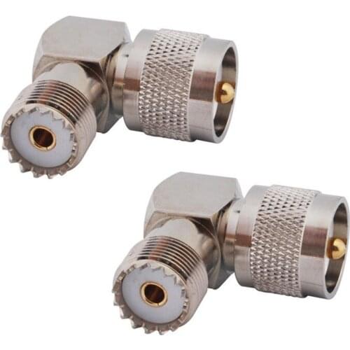 RF coaxial coaxial adapter UHF male PL259 to female so239 right angle connector PL-259 male to SO-239 female 90 degree "L" conne