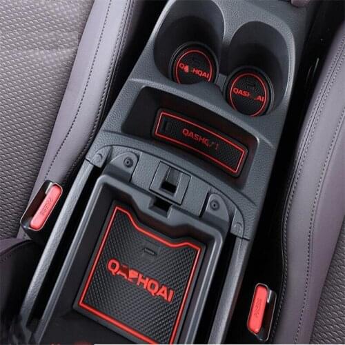 High quality Silica gel Gate slot pad Teacup pad Non-slip pad for Nissan Qashqai 2016 2017 2018 2019Car Styling Accessories