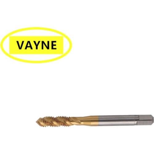 HSSE Metric With Tin Spiral Fluted Tap M1 M1.2 M1.4 M1.6 M1.7 M1.8 M2 M2.2 M2.5 M3 M3.5 M4 M5 M6 Machine Screw Fine Thread Taps