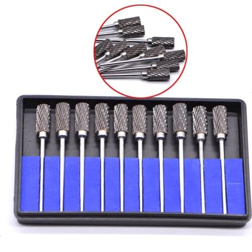 10pcs/box A4 A5 A6 Dental Grinding Heads Dentistry Equipment Tungsten Steel Carbide Burs Drills Teeth Polishing Smoothing Tools