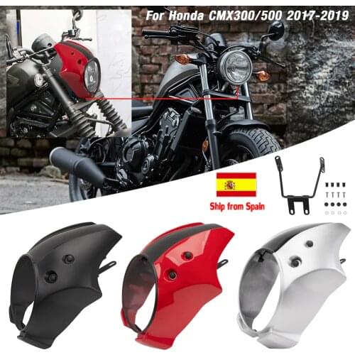 Motorcycle Headlight Fairing Front Cowl Mask Cover Fork Windshield For Honda Rebel CMX 300 500 2017 2018 2019 CMX500 Accessories