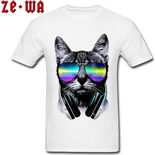 Wholesale Crew Neck Men T Shirt Hawaiian Shirt Hip Hop Love Music Cat Kitten Printed Tshirt For Youth Man Band Jazz DJ Rock Tees