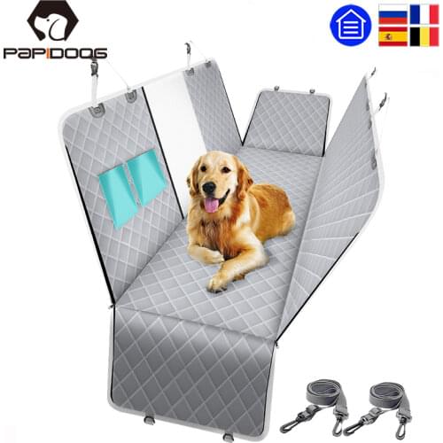Dog Carrier Car Back Seat Cover 100% Waterproof Pet Cat Travel Mat Mesh Folding Hammock Cushion Protector With Zipper Pocket
