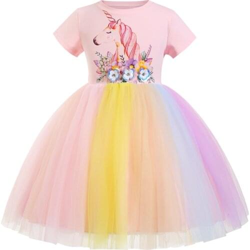 3-10 Y Princess Dress Unicorn Ball Gown Boutique Clothing Girls Dresses Kids Childrens Birthday Party Teen Vestidos