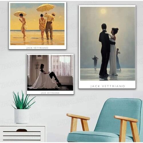 Jack Vettriano Portrait Oil Painting Printed Canvas Poster And Print Wall Pictures Artwork Home Decor Cuadros