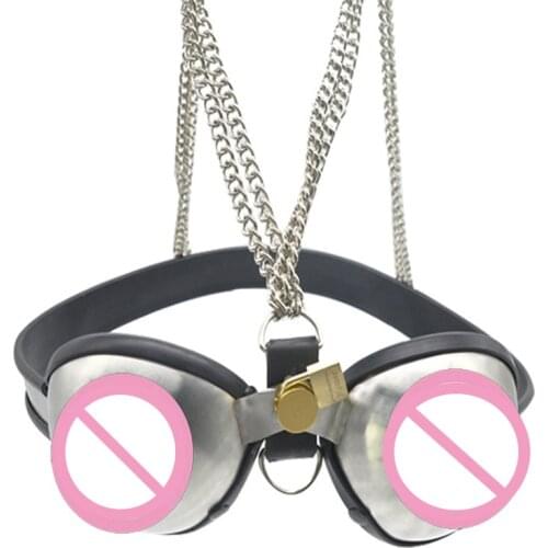 Adjustable bust Stainless steel female brassiere breast bondage belts cosplay chastity bra cup bdsm fetish sex toy for women