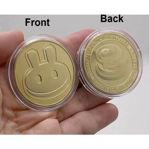 September 2020 Pancake Coin Pancakeswap decenralized exchange Gold collectible Coin Cryptocurrency gift cute rabbit souvenir