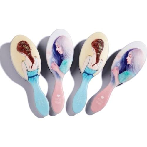 Hair comb Scalp Massage Anti-static paddle brush hair styling Cute Women detangle hairbrush curly hair wig detangling hair brush