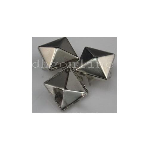 1000 PCS 9mm PYRAMID STUDS SPOTS Punk ROCK Biker Spikes Bag Shoes Bracelet silver
