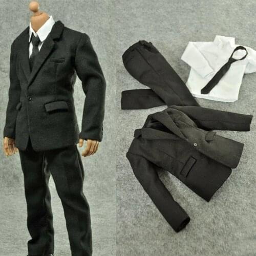 In Stock 1/6 Scale Gentleman Suit Set Clothes Three-Piece Shirt Accessories for 12'' TBL PH Male Action Figure Body