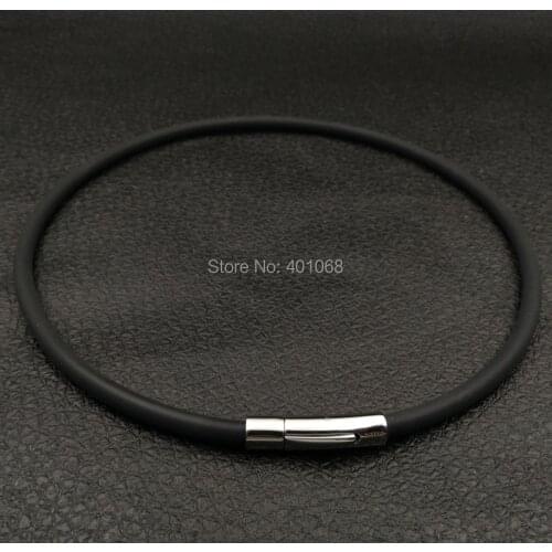 High energy cervical vertebra magnetic therapy silicone necklace with stainless steel buckle and negative ionic