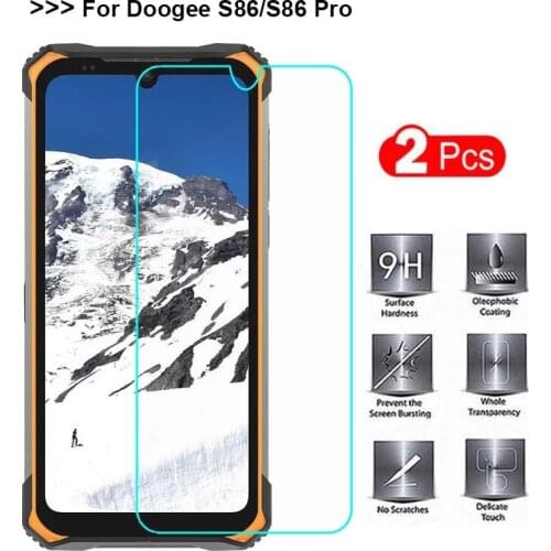 2PCS Tempered Glass For Doogee S86 S 86 Screen Protector Protective Glass Phone Film on Templado Doogee S86 Pelicula De Vidro