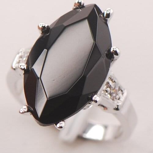 Black Onyx Women 925 Sterling Silver Ring F738 Size 6 7 8 9 10