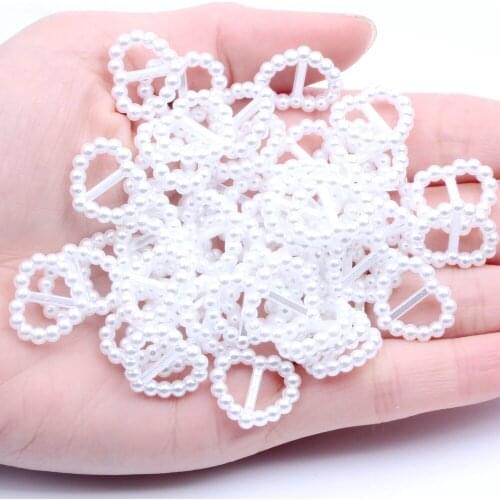 Free shipping 1000pcs/lot 16x15mm 8mm inner bar heart shape buckle pearls