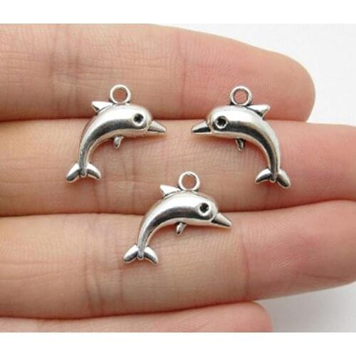 20pcs/lot--18x11mm, Antique silver plated dolphin charms,DIY supplies, Jewelry accessories