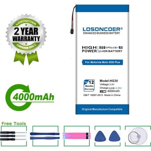 LOSONCOER Battery HG30 3900mAh Battery For Motorola Moto G5S Plus Battery Dual XT1791 XT1792 XT1793 XT1794 XT1795 XT1805