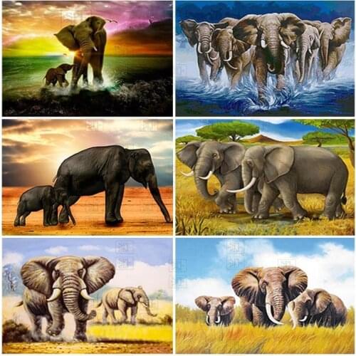 Diamond Mosaic Elephant Diamond Painting Embroidery Animal Cross Stitch Kit Pictures of Rhinestones Handicrafts Gift Home Decor