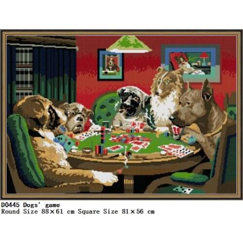 5D DIY Diamond Animal Painting Dogs' game Patterns Full Round Drill Square Diamant Painting Embroidery Crafts