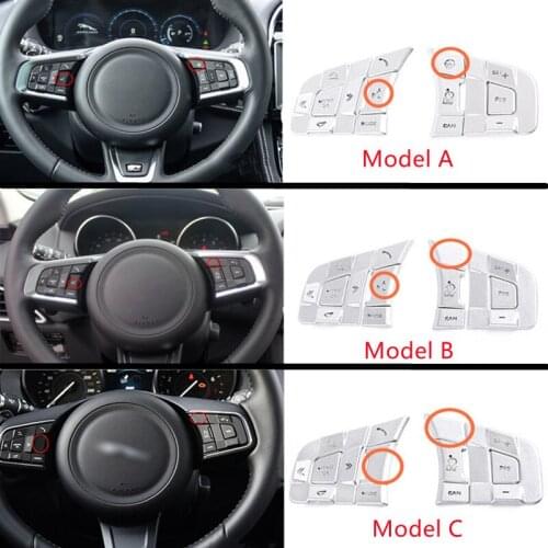 Car Steering Wheel Button Sequin Decorative Protection Sticker Fit For Jaguar XE XF F-PACE E-PACE F-TYPE Auto Accessories