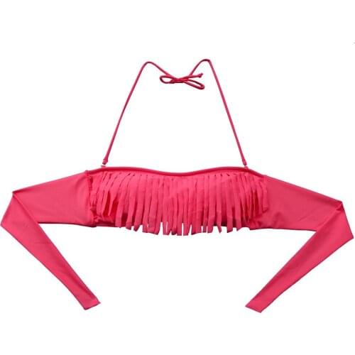 Bandeau Bikini TOP Women Tassels Swimsuit Sexy Swimwear Bathing suits Red Tops Biquini Brazilian Bandage new