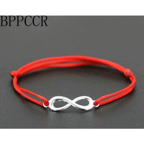 BPPCCR Top Digital 8 Chakra Infinity Braid Female Women Bracelets Lucky Lovers Black Red String Rope Thread Pulseira Masculina