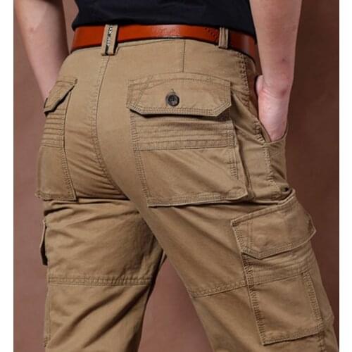 ICPANS Cargo Pants Men Cotton Military Army Multi-pockets Baggy Denim Men Casual Pants Trousers Overalls Joggers 2019 Autumn