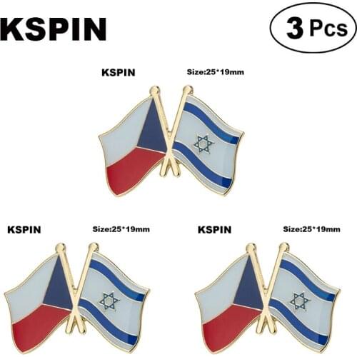 Czech Repulbic & Israel Badge Lapel Pin Brooches Pins Flag badge Brooch Badges