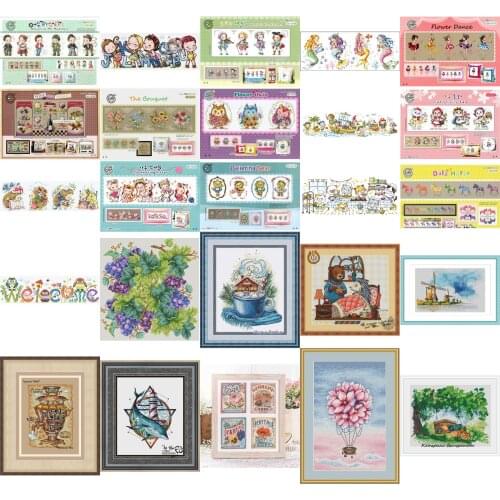Flowers so styles counted cross stitch package flower aida 22ct 25ct 18ct 14ct 11ct black cloth people kit embroidery