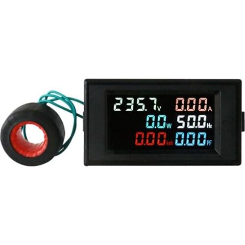 D69-2058 Voltmeter Ammeter Power Factor Electric Energy Frequency Meter Digital Panel Wattmeter LCD VOLT AMP