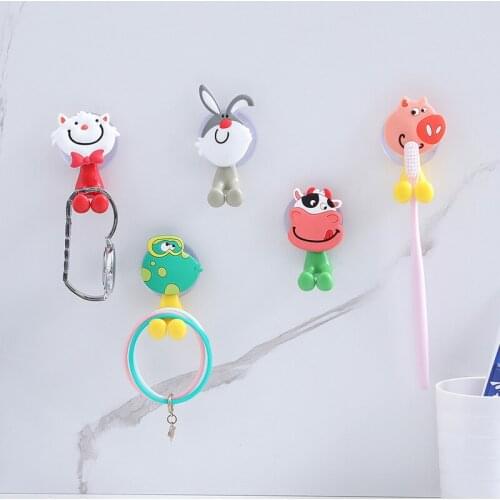 1pc Cartoon Toothbrush Holder Wall Mounted Cute Tooth Brush Holder Bathroom Accessories Organizer For Toothbrushes