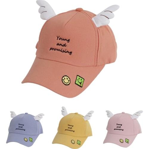 Baby Peaked Cap Letter Embroidery Sun-Resistant Baseball Hat Sun Hat Cute Patterns Fashion Sunbonnet 2-6Y