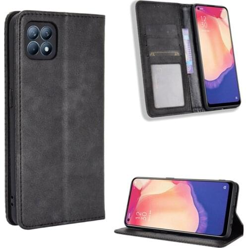 For OPPO Reno 4 SE Case Luxury Flip PU Leather Wallet Magnetic Adsorption Case For Oppo Reno4 SE Reno4SE Protective Phone Bags
