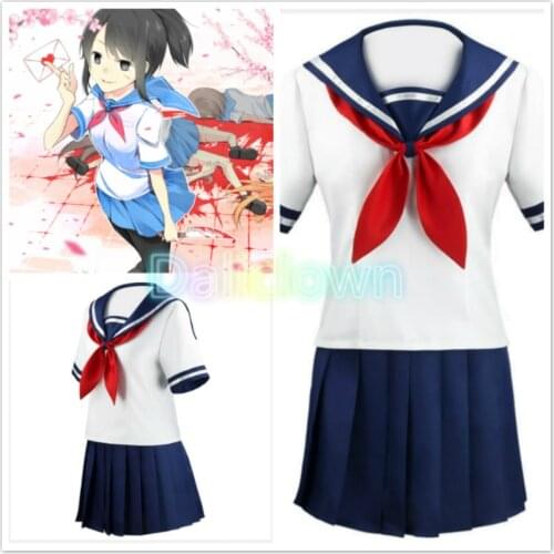 Hot Game Yandere Simulato Ayano Aishi Cosplay Uniform Yandere Chan Wig T Shirt Skirt Cosplay Costume
