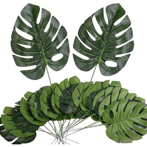 Fake Faux Artificial Tropical Palm Leaves for Home Kitchen Party Decorations or Handcrafts 24 Counts