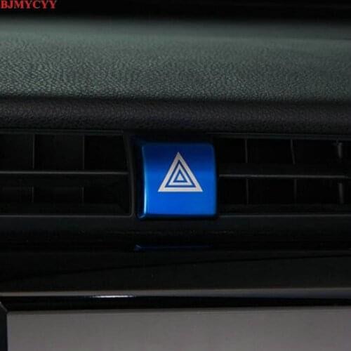 BJMYCYY Stainless steel decorative patch for car emergency light button for Toyota Camry XV70 2018-2020 Accessories Car styling