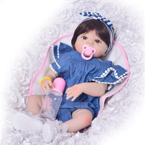 23 Inch Bebes Reborn Girl Doll Full Silicone Vinyl reborn baby dolls Realistic Princess toddler Bebe alive doll toys gift for ch