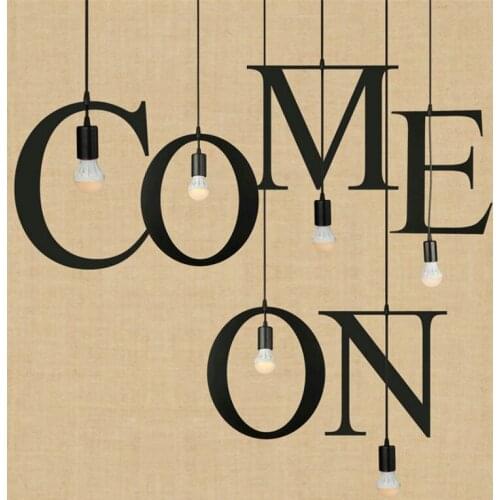 Loft Style Iron English Letters DIY Portfolio Droplight Industrial Vintage Lighting LED Pendant Light Fixtures Hanging Lamp