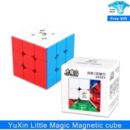 YuXin Little Magic 3x3x3 Magnetic cube Speed Puzzle Light Magic Cube Stickers sticker White Black Stickerless baby kids toys