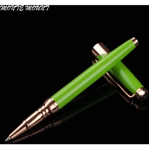 Metal ballpoint pen Promotion green metal With luxury pen Rose gold clip metal Rollerball Pen