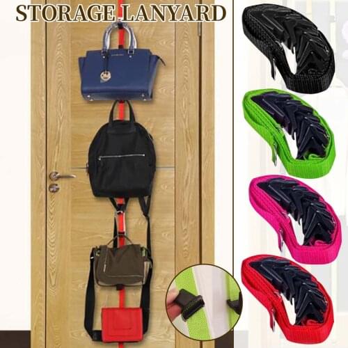 Multi-function Door Back Storage Holder Hook Household Articles Nail-free Rope Holder Hanger Hook for Storage Clothes Hats Bags
