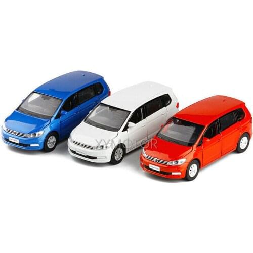 1/32 Jackiekim For VW Volkswagen Touran Diecast Model CAR Mpv Van Toys kids Gifts Sound light Pull back Blue/White/Orange