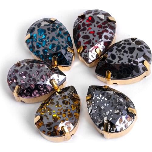 New Arrival Golden Claw Drop Stones Patina Series Vintage Glass Strass Rhinestones Set Thicken Copper Crystal Flatback Crystals