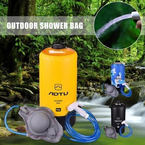 12L Outdoor Inflatable Pressure Shower Water Bag Lightweight Bathing Travel Water Storage Portable Camping Shower Bag Water Bag
