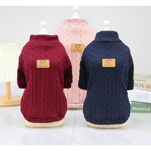 Small Dog Cat Sweater Clothes Winter Warm Cotton Puppy Pet Clothes Outfit Soft Pug Chihuahua Clothing Knitwear for Small Cat Dog