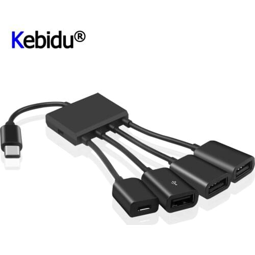 OTG 3/4 Ports Type-C 3.1 Hub Portable Power Charging Hub Cable Connector Adapter Type C Hub To 3 USB 2.0 Port HUB Micro USB