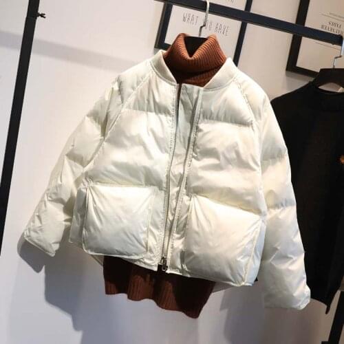 New Spring Autumn Fashion Slim Loose Short Parkas Korean Down cotton winter coat women Casual Bat Sleeve Side split Jackets M914